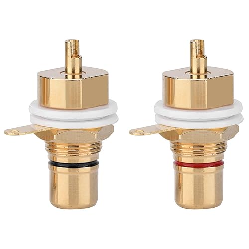 Female Jack Terminal Socket, Audio Connector Mount with Gold Plated Copper Terminal, Panel Mount Socket for Amplifiers Speaker