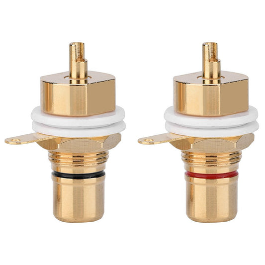 Female Jack Terminal Socket, Audio Connector Mount with Gold Plated Copper Terminal, Panel Mount Socket for Amplifiers Speaker