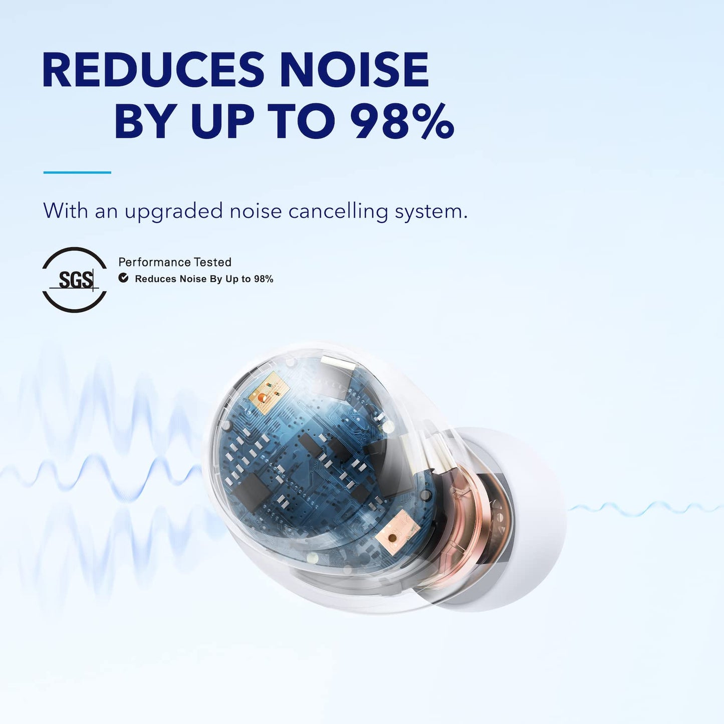 Soundcore by Anker Space A40 Auto-Adjustable Active Noise Cancelling Wireless Earbuds, Reduce Noise by Up to 98%, 50H Playtime, Hi-Res Sound