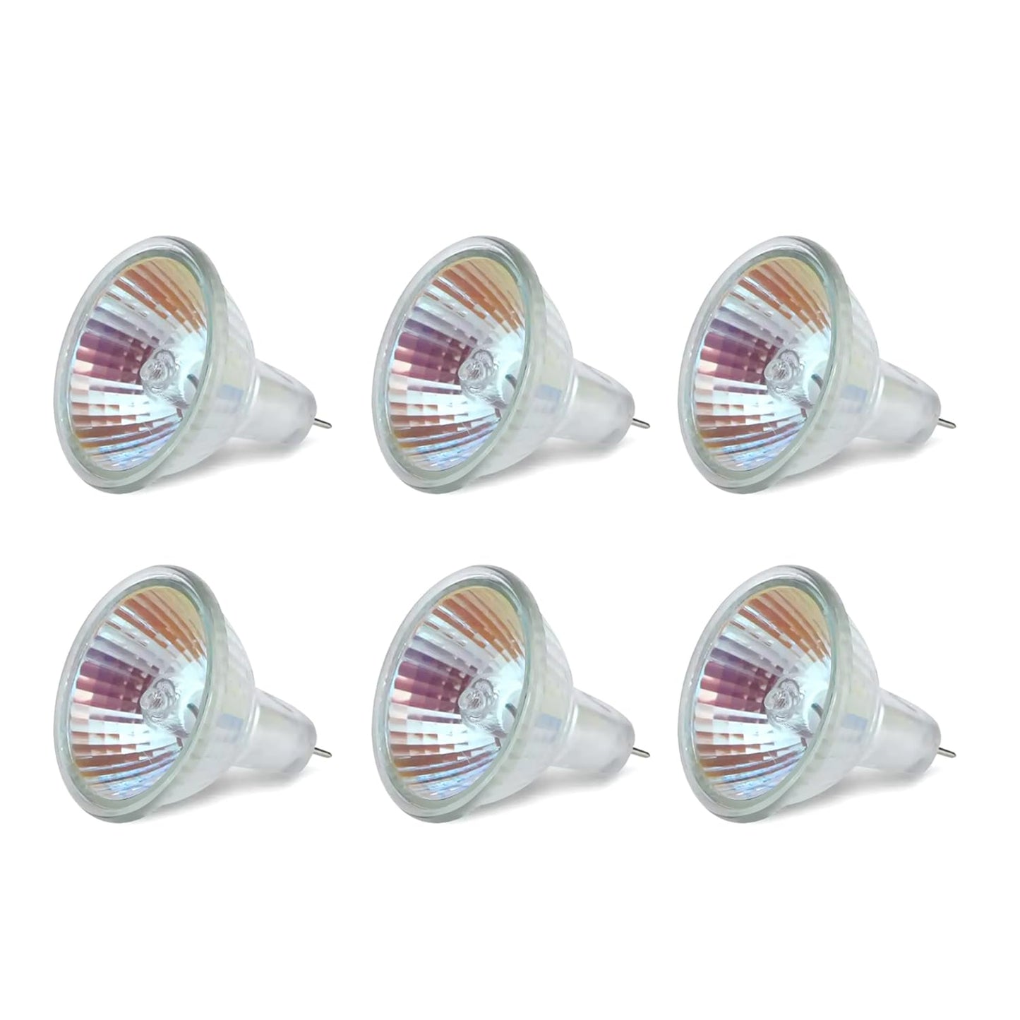 Syeincroe MR16 50W 12V Halogen Bulbs 6-Pack, Low Voltage Dimmable GU5.3 Base, for Low Voltage Landscape, Track & Display Lighting