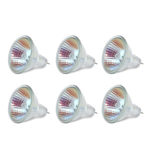 Syeincroe MR16 50W 12V Halogen Bulbs 6-Pack, Low Voltage Dimmable GU5.3 Base, for Low Voltage Landscape, Track & Display Lighting