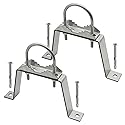 CYANTEKOMS 2Pack Antenna Wall Mount, 4'' Heavy-Duty Antenna Mast Clamp Accessories Kit with 2 Brackets & lags Bolts for TV Antenna Mast