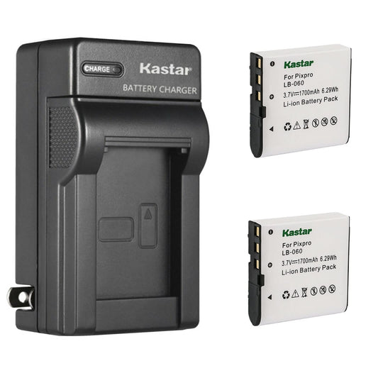 Kastar 2-Pack Battery and AC Wall Charger Replacement for VJIANGER 4K WiFi Digital Camera, 1080P Camcorder, 4K Vlogging Camera