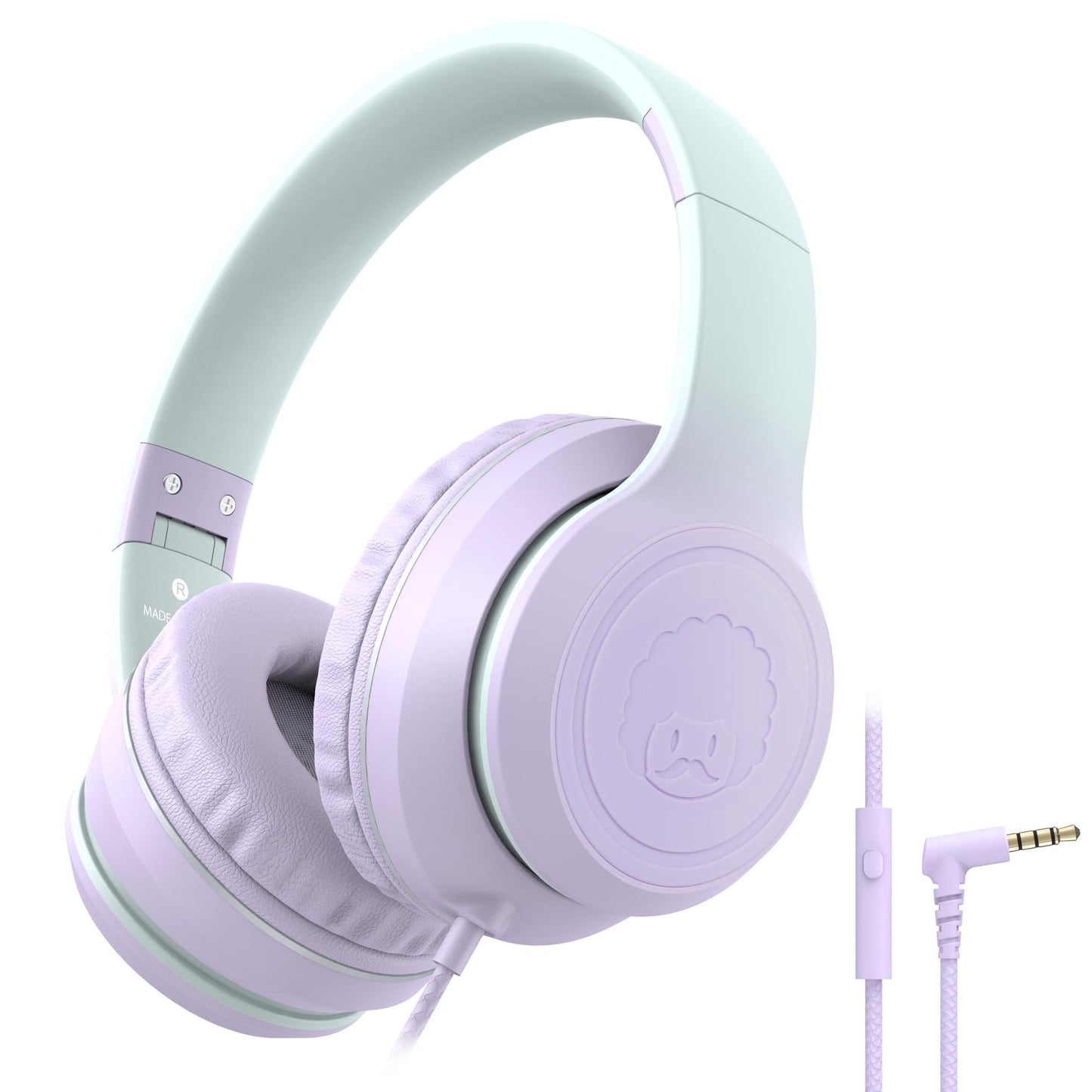 rockpapa L22 Wired Headphones for Kids Girls Boys Women with Microphone, Foldable Stereo 3.5mm Corded Headphones for School Classroom Chromebooks