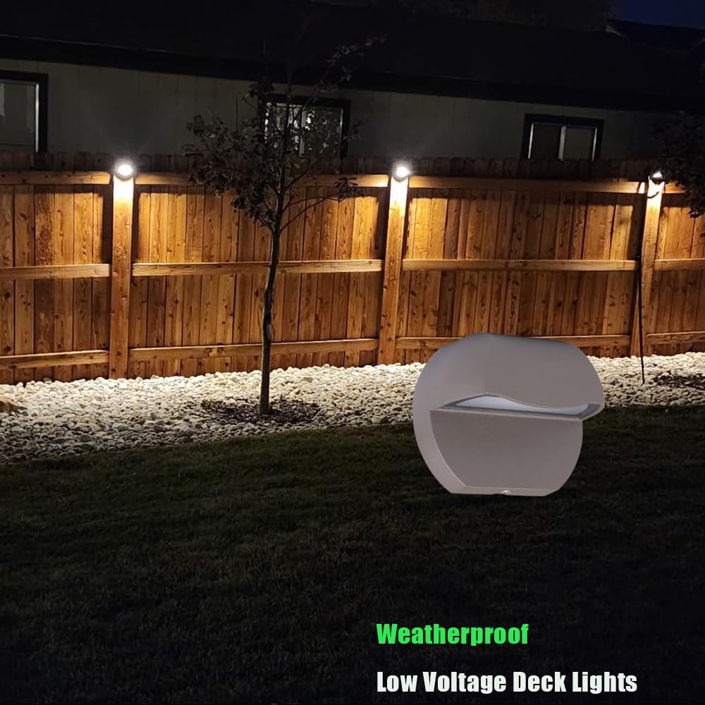 Leelands Outdoor Deck Lights LED Landscape Lighting Low Voltage 12V AC/DC Cast Aluminum Patio Post Step Lights Fence Retaining Wall Mounting Light