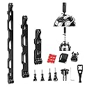 PellKing (12 Pcs) Aluminum Alloy Extension Arm Helmet Mount Kit for for Insta360 One X5/X4/X3,X2,X,Metal Adapter Helmet Sticker Extension Arm Mount