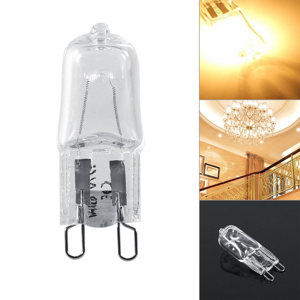 Zerodis G9 Halogen Bulb, 10Pcs G9 Base Halogen Light 120V 40W Lighting Replacement Warm White
