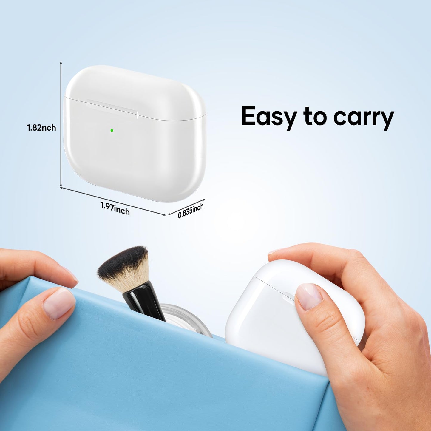 Compatible for AirPods 4 Charging Case Replacement AirPod 4th Generation with Wireless Charging Bluetooth Pairing Sync Button (No Earbuds) (Compatible