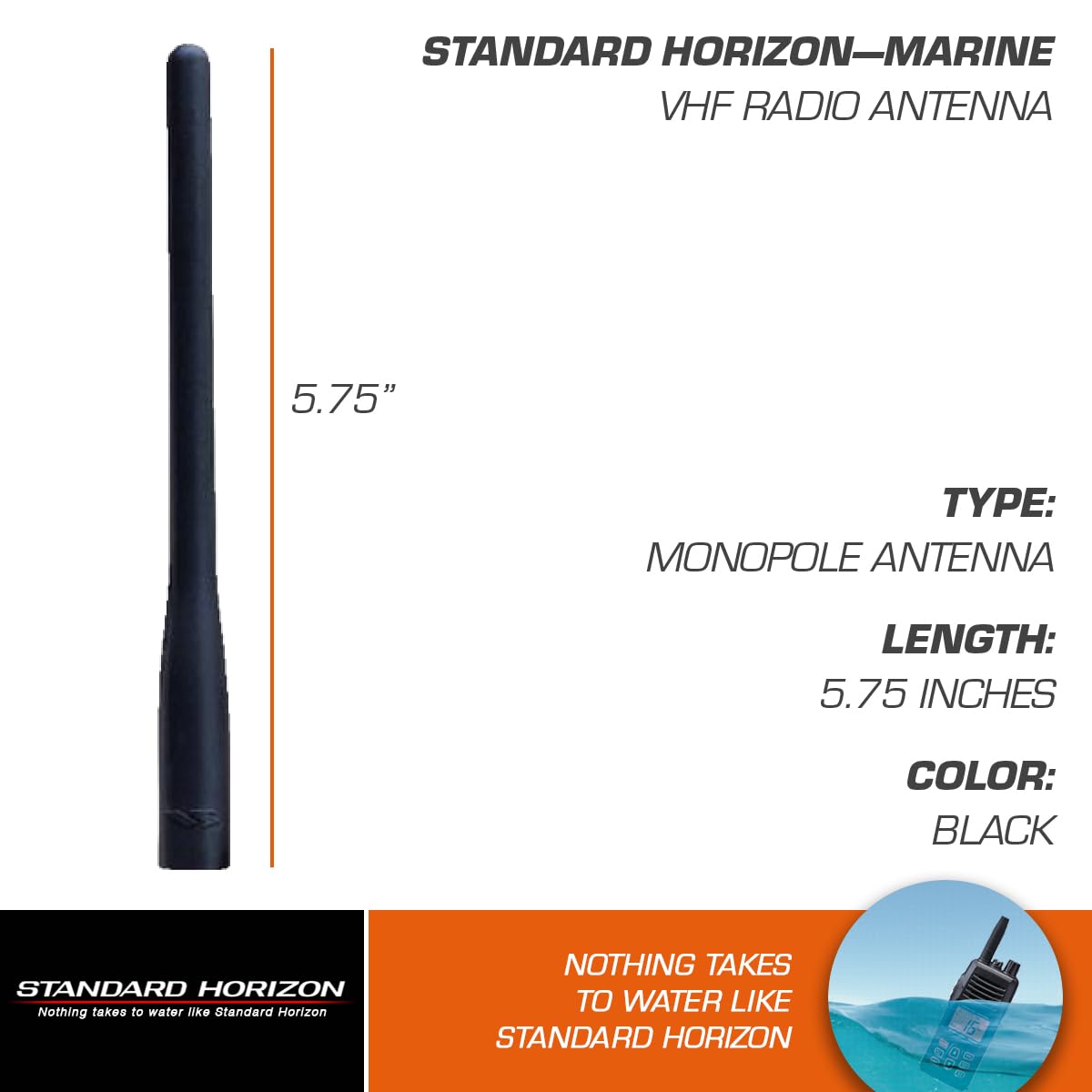 Standard STD-CAT460 Replacement Antenna for Most Handheld VHF Radios