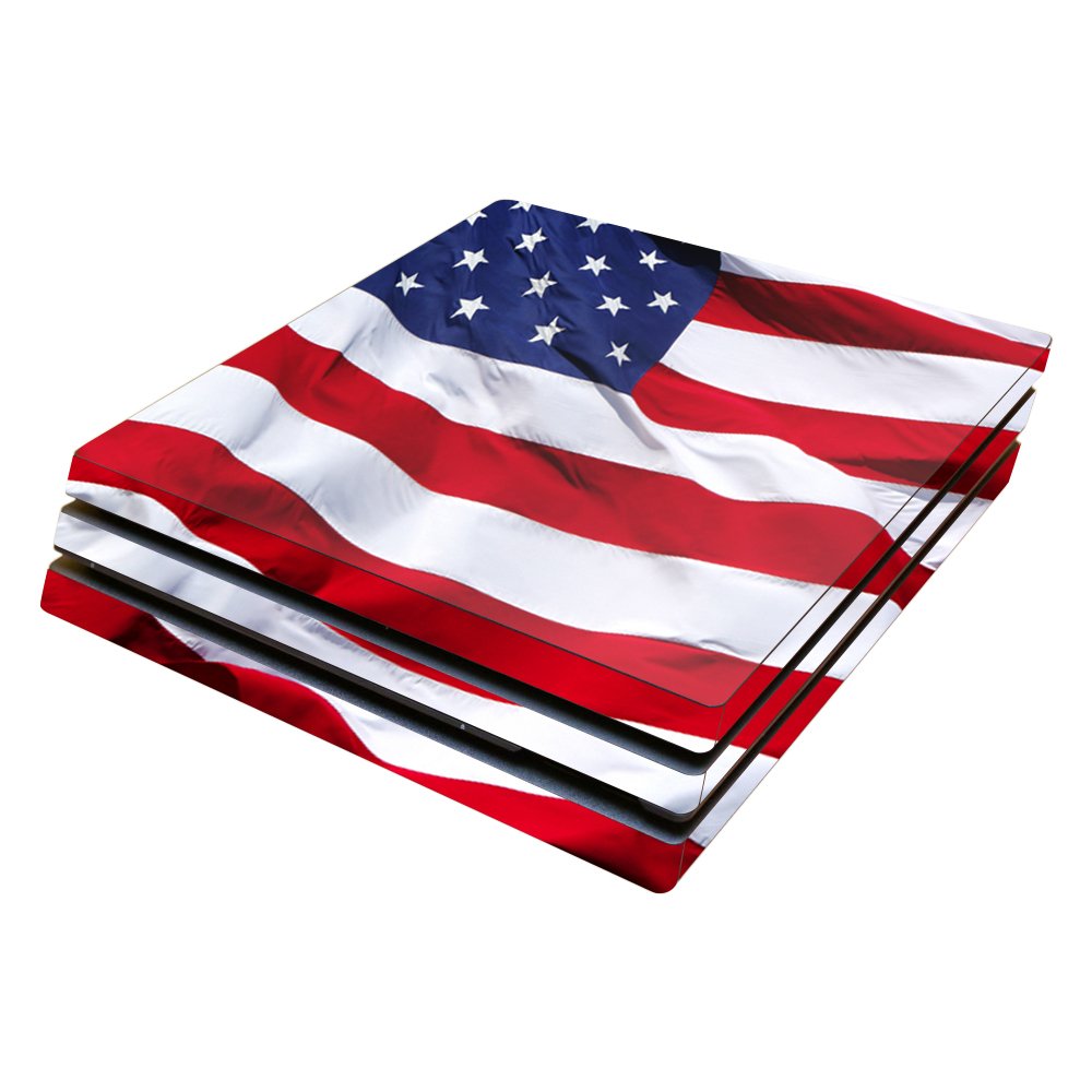 MightySkins Skin Compatible with Sony PS4 Pro Console - American Flag | Protective, Durable, and Unique Vinyl Decal wrap Cover | Easy to Apply