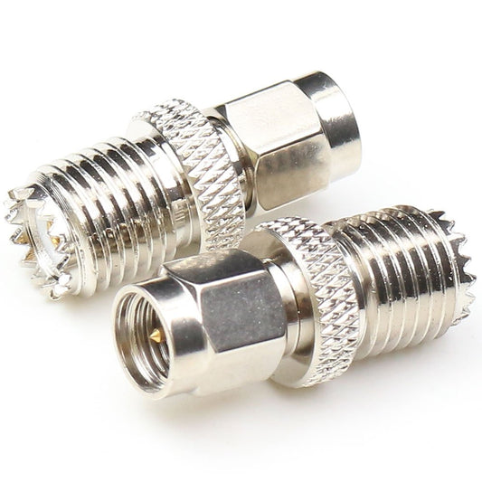 ANHAN SMA Male to Mini UHF Female Connectors Pl259 to SMA coaxial Cable Adapter RF SMA Coax Connectors Nickel Plated 2Packs