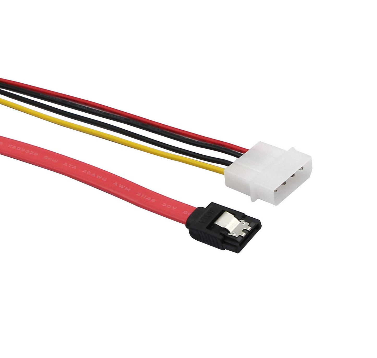 22 Pin SATA ATA Data and Power Combo Cable,22Pin SATA to 7Pin Serial ATA Data Cable + 4Pin IDE LP4 Power Cable (Date 30)