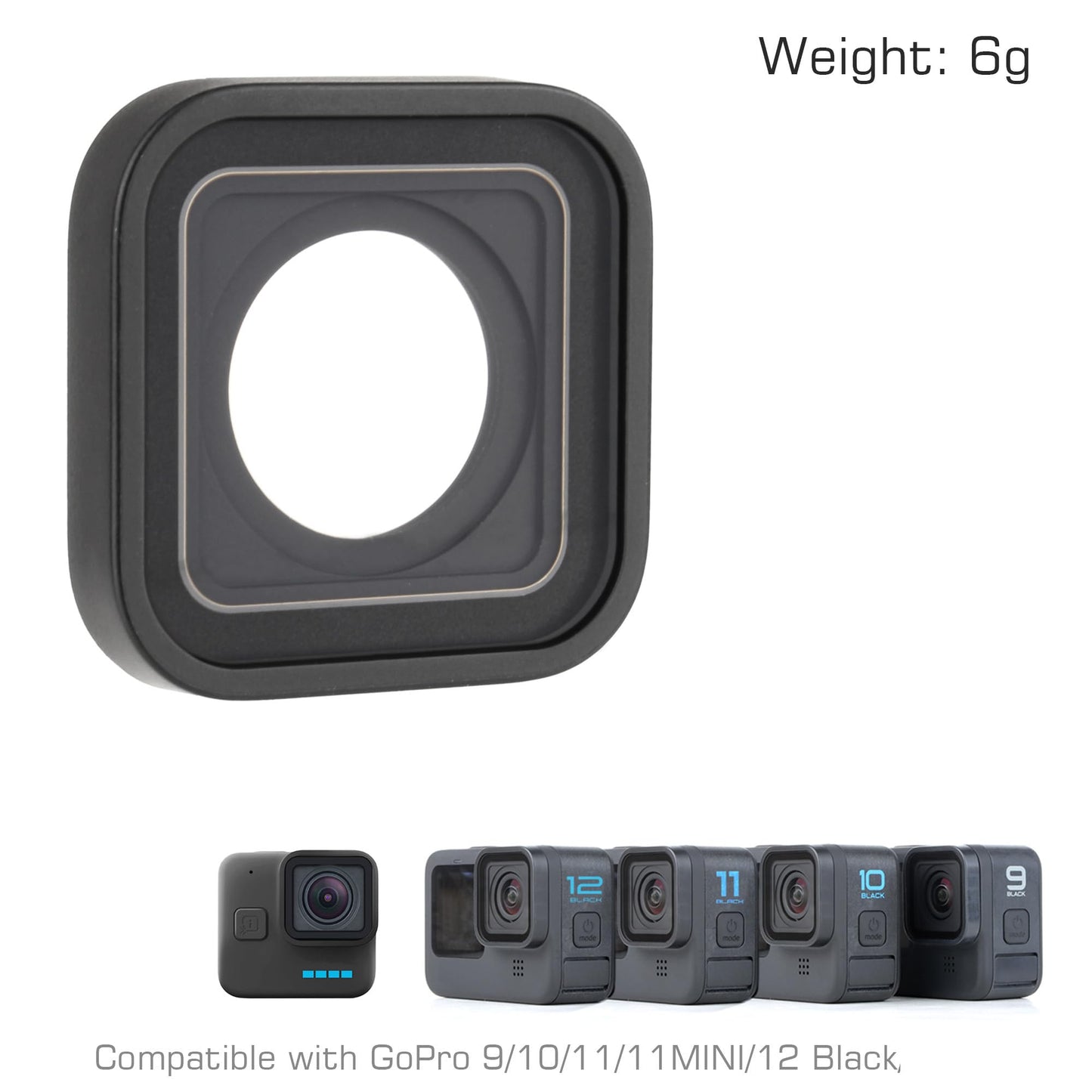 Protective Lens Replacement for GoPro Hero 12 11 10 9 Black Camera Waterproof UV Protective Glass Cover Protector Lens Repair Part for Go Pro