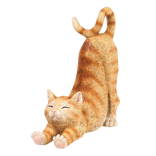 WHAT ON EARTH Cat Cell Phone Stand for Desk Cute Phone Holder for Desk Cat Desk Accessories for iPhone or Android, Orange Tabby