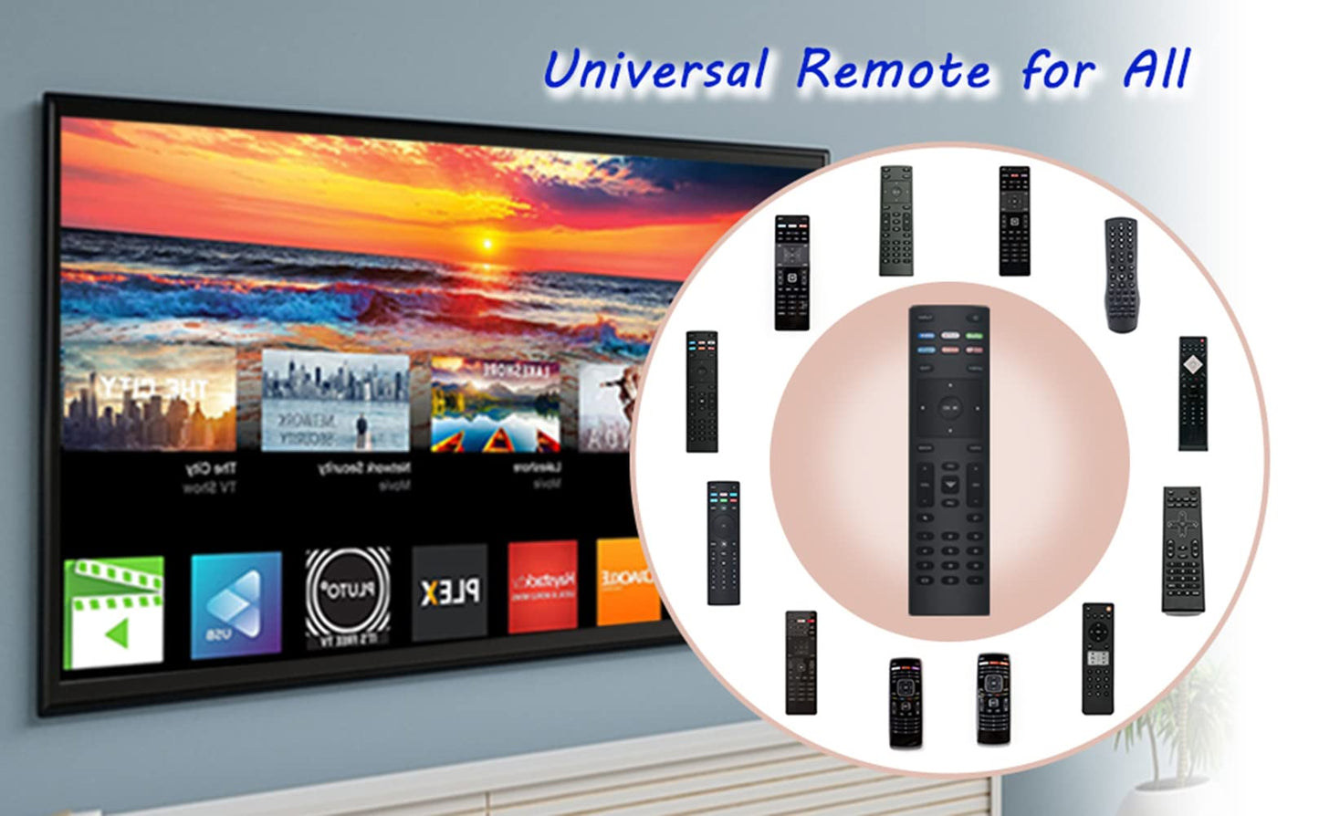 XRT136 Remote Control Replace fit for VIZIO TV D24F-F1 D32FF1 D43F-F1 E55U-D0 E55UD2 E55-D0 E55E1 M65-D0 M65E0 P65-E1 P75C1 P75E1 M70-E3 M75E1 E43-E2