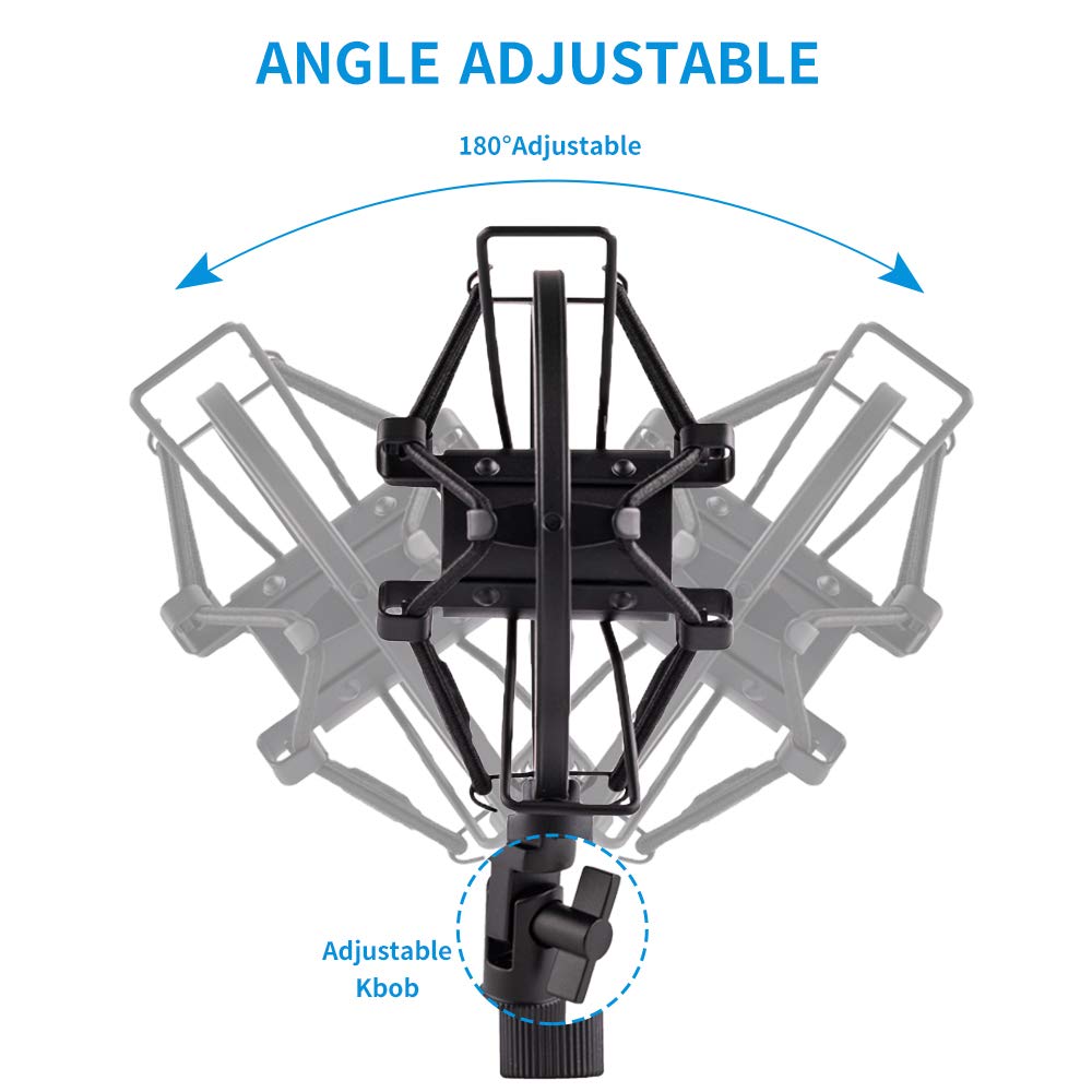 LYRCRO Microphone Shock Mount Holder Clip Mic Anti-Vibration for 22mm-26mm Diameter Dynamic Mic Like Shure SM58 58S SM57 PAG48 Sennheiser E835 E845