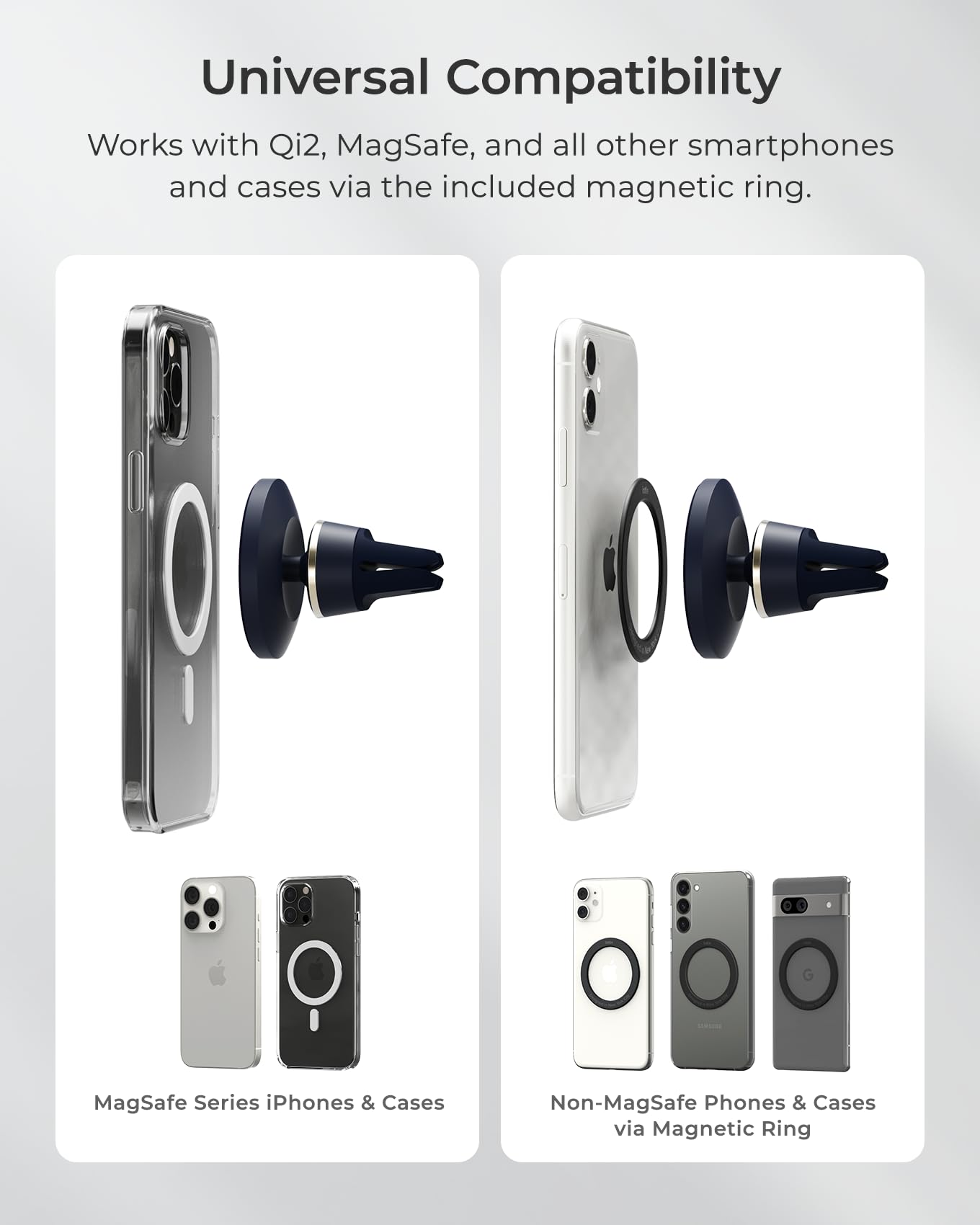 iOttie Velox MagSafe Compatible Air Vent Car Phone Holder. Unversal Magnetic Car Phone Mount for iPhone 12/13/14/15/16/17 Series & Android Phones via