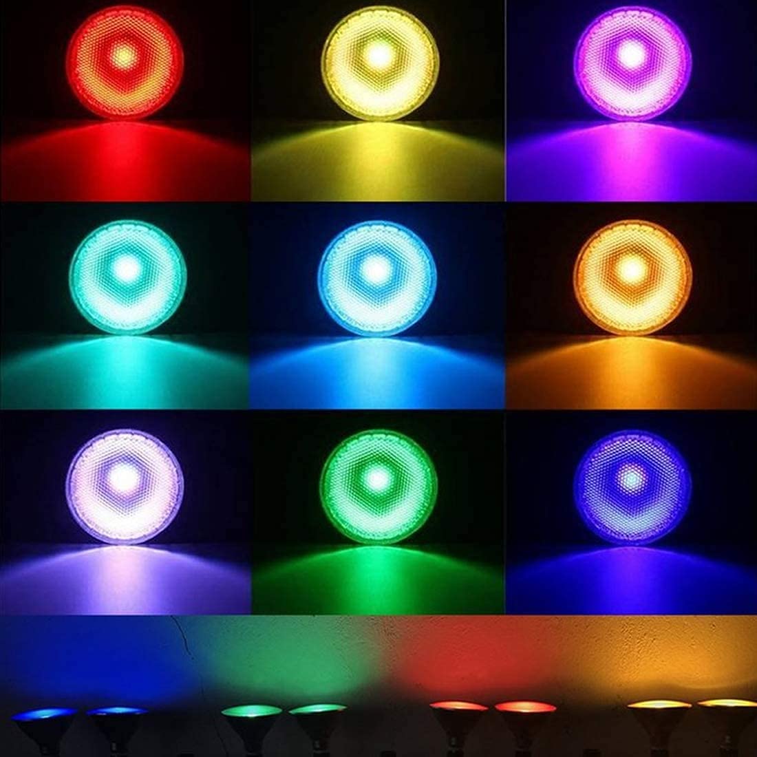 Familite PAR38 LED Floodlight Bulb, 30W Color Changing Light Bulb, Remote Controlled RGB Landscape Light, Dimmable E27 Based Waterproof Lawn Lamp