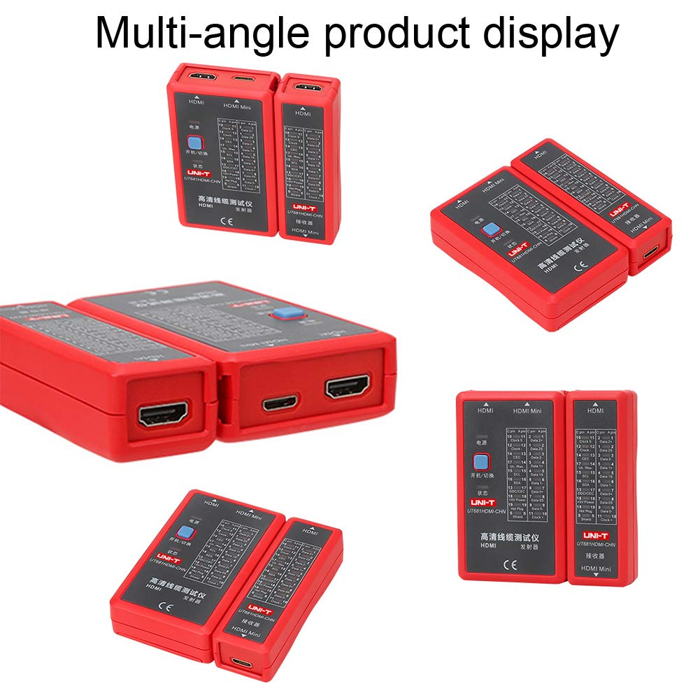 Handheld UT681 HDMI Cable Tester, Portable High Definition Cable Tester with Fast Line Collocation for HDMI and Mini-HDMI Connections
