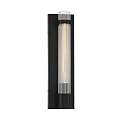 Savoy House 9-996-1-89 Willmar Industrial Modern Clear Ribbed Glass Rectangular Wall Sconce, 1-Light 60 Watt, 16" H x 5" W, Matte Black