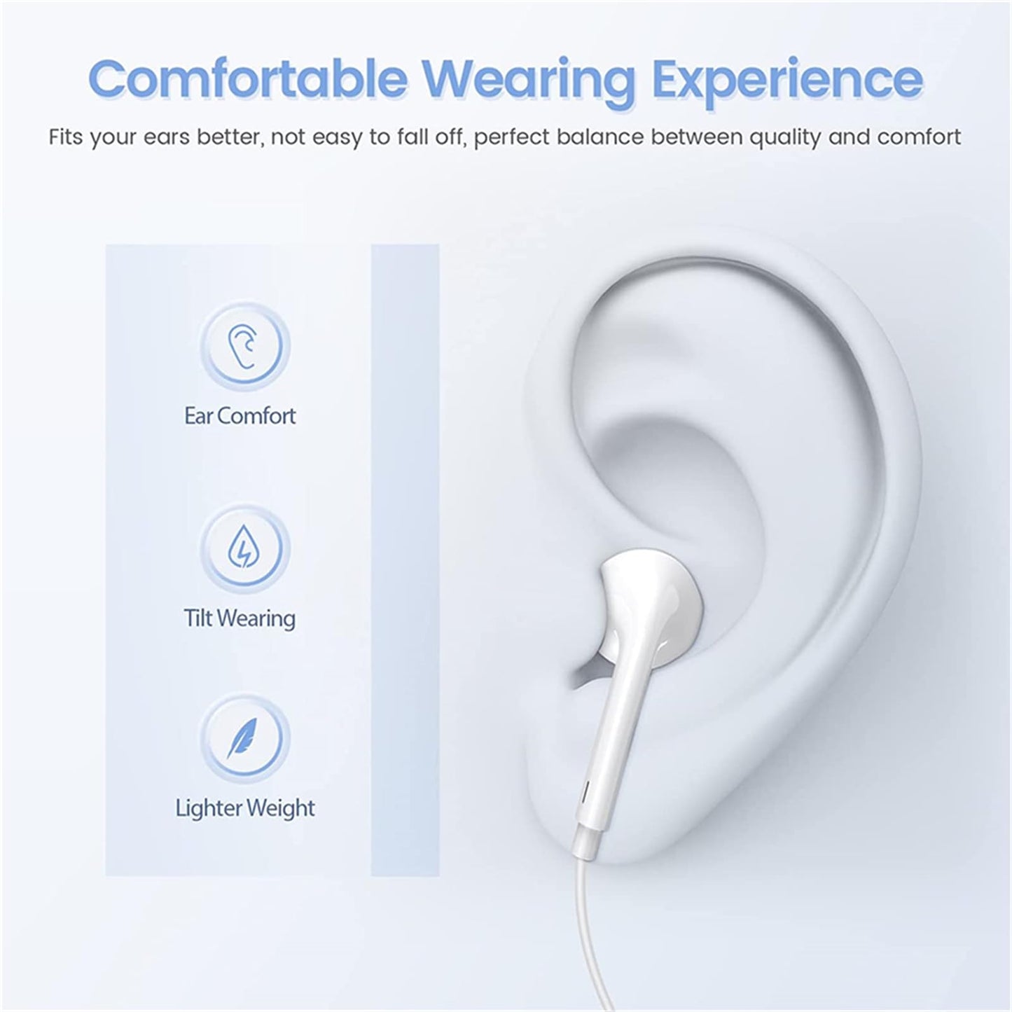 Zetuti 2 Packs Wired iPhone Headphones Earbuds with mic & Remote