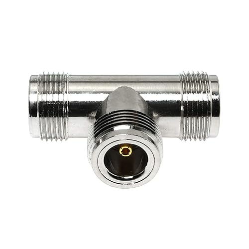 Maxmoral 3 Way N Female to 2 Female Jack RF Coaxial Adapter T Type N Coax Connector