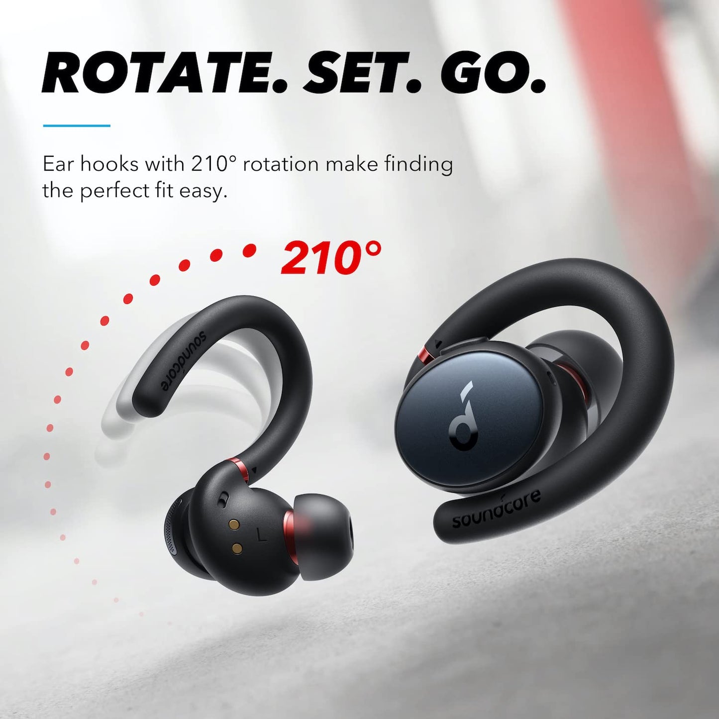 (Renewed) Soundcore Sport X10 True Wireless Bluetooth 5.2 Workout Headphones, Rotatable Ear Hooks, Deep Bass, IPX7 Waterproof, Sweatproof, 32H Play