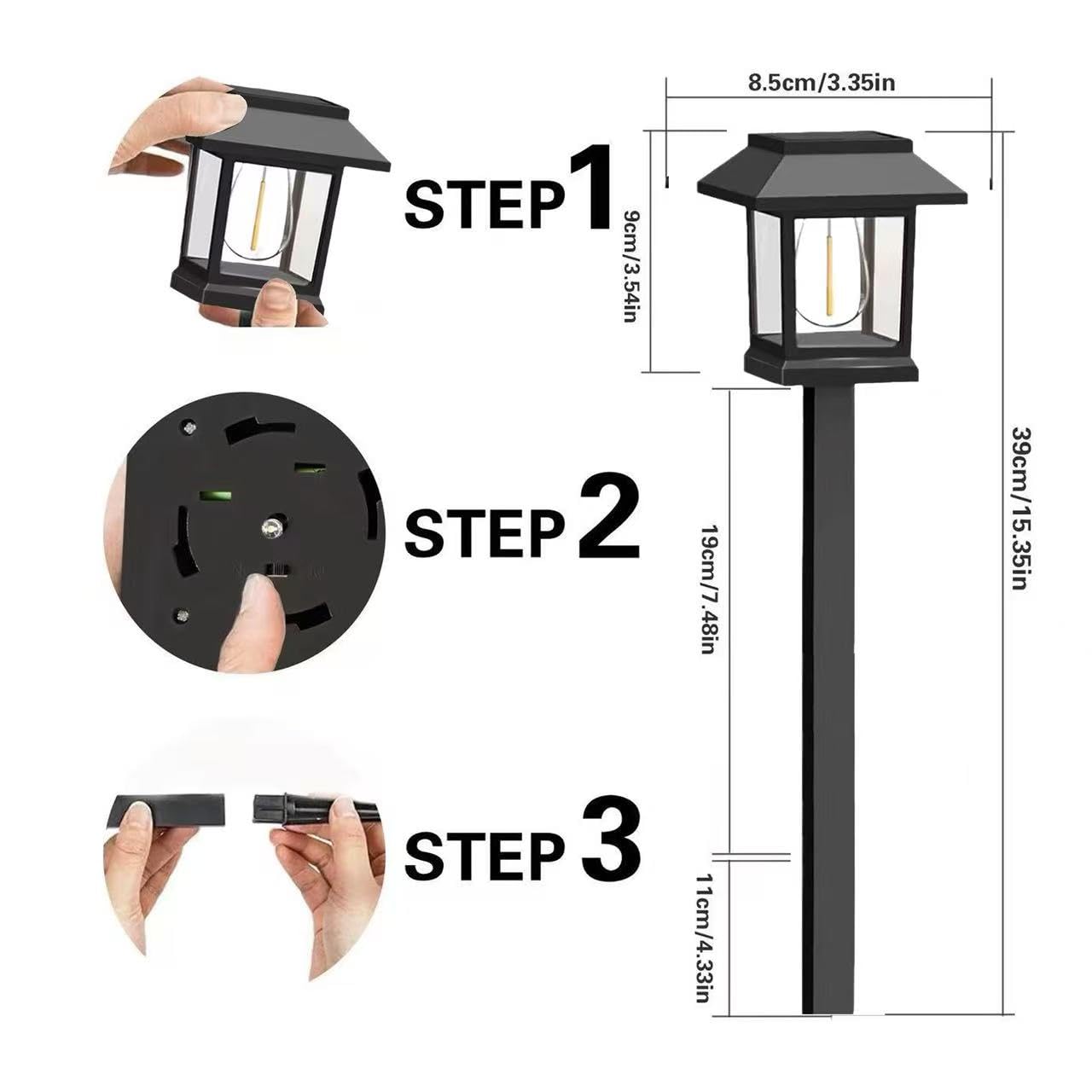 Solar Pathway Lights , 4Pack Upgraded Brighter Solar Garden Lights Garden decor, Up To 10 Hours Outdoor Solar Lights for Yard Landscape Lighting Path