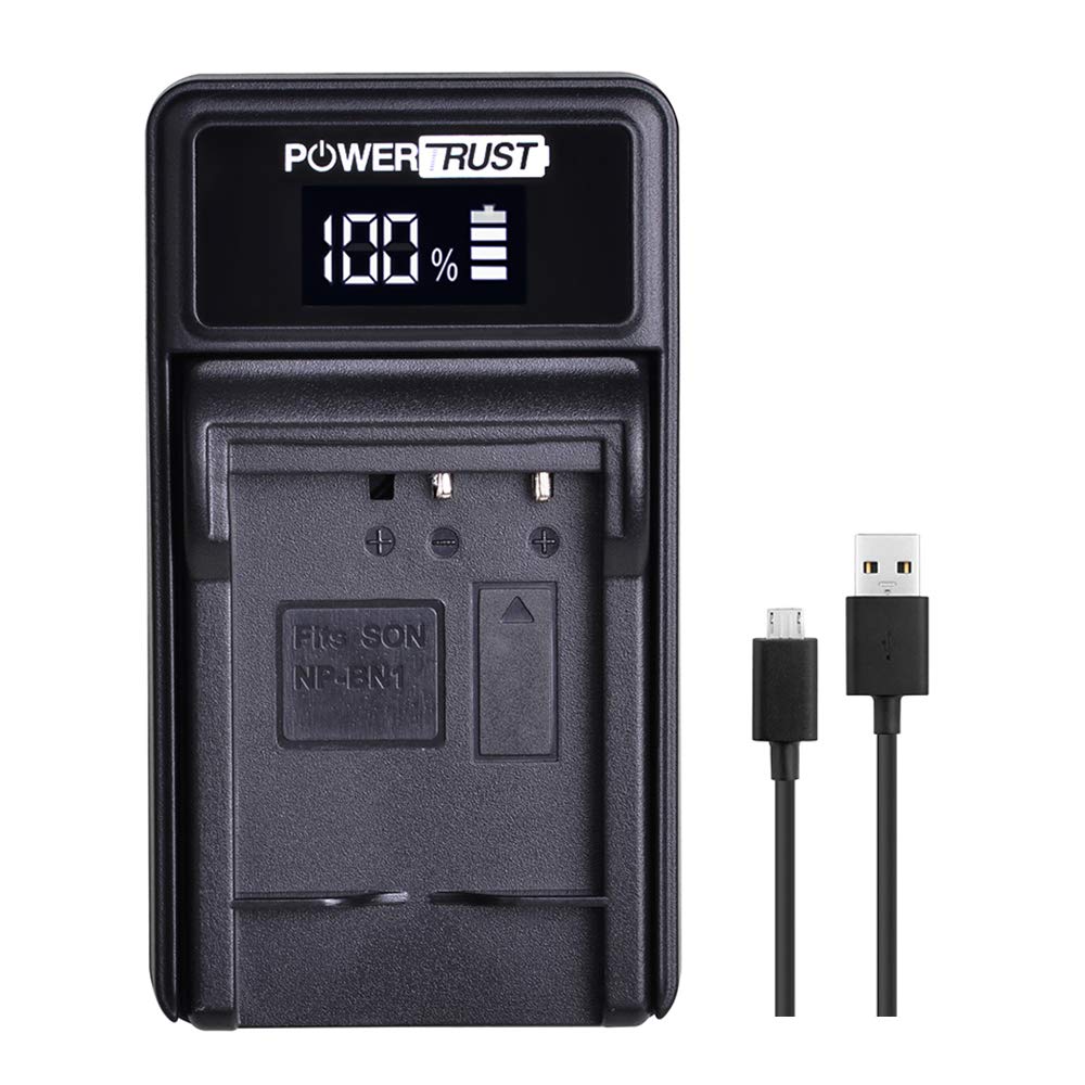 PowerTrust 1x NP-BN1 NPBN1 Battery and LED USB Charger for Sony DSC TX9 T99 WX5 TX7 TX5 W390 W380 W350 W320 W360 QX100 W370 W730 W150 Camera Batteries