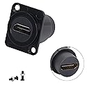 QIANRENON HDMI Panel Mount Connector Socket HDMI2.0 Female to Female Panel Adapter HDMI Straight Connector Mounting Socket for Audio and Video