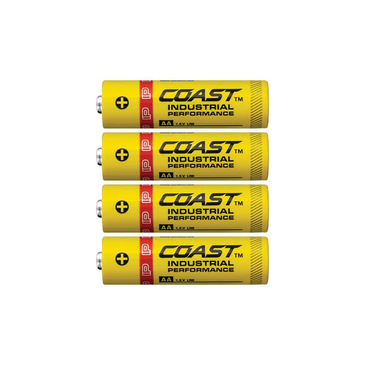 Coast 4 Pack AA Industrial Performance Alkaline Batteries, High-Performance