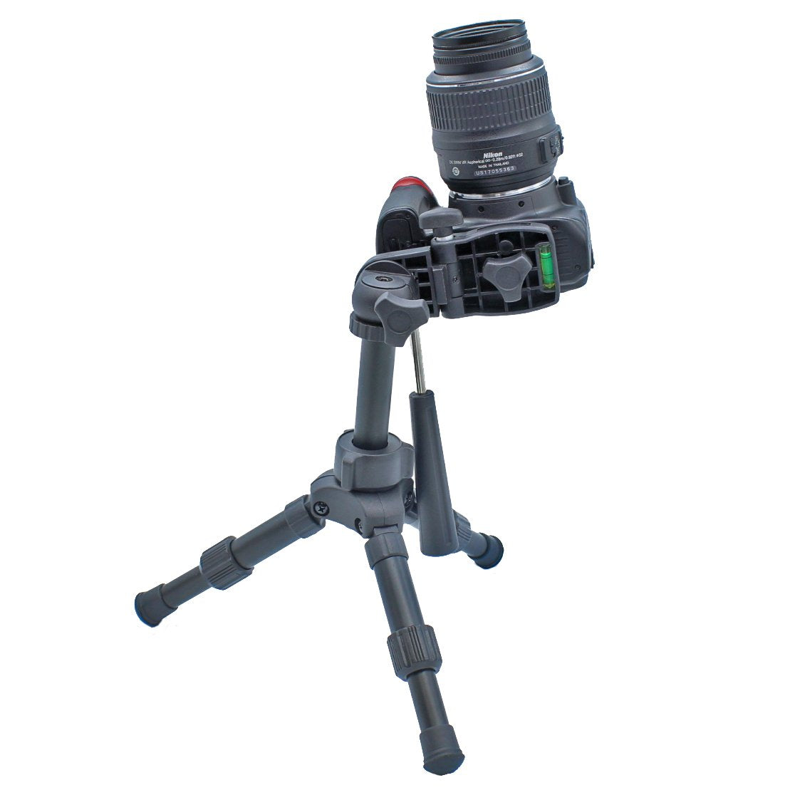 PhotoTrust Portable Tabletop Mini Folding Tripod with Level | Solid Aluminum, Light & Compact Compatible with Canon Nikon Sony Samsung Virtually Any