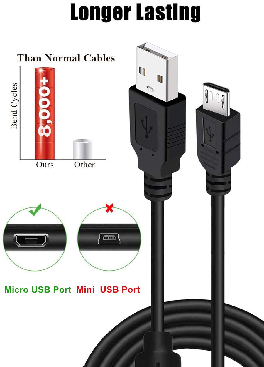 2 Pack 10FT PS4 Controller Charger Charging Cable with Magnetic Ring Compatible with Playstation 4/ DualShock 4/ PS4 Slim/Pro Wireless Controllers