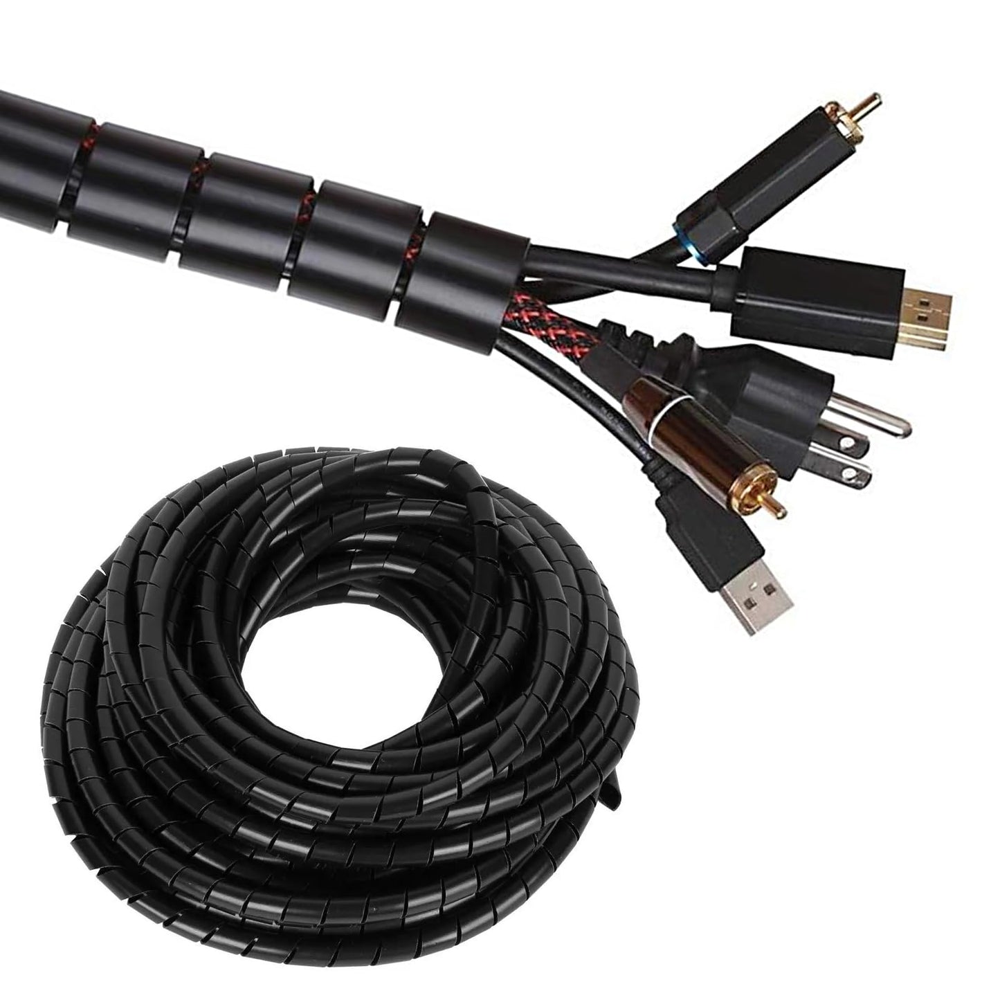Spiral Cable wrap, 39FT Wire wrap,1/2 inch Spiral Cable Wraps for Cords Covers Bundle Sleeve Hose for Computer, Power,PC, Audio & Video Electrical