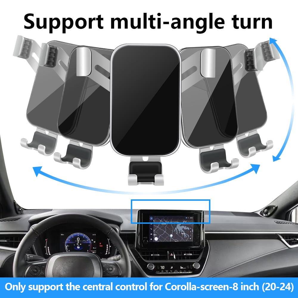 Car Phone Holder for Toyota Corolla 2020 2021 2022 2023 2024 2025 2026 and Toyota Corolla Cross 2022-2026[only fit 8-inch Touch Screen] Auto Interior