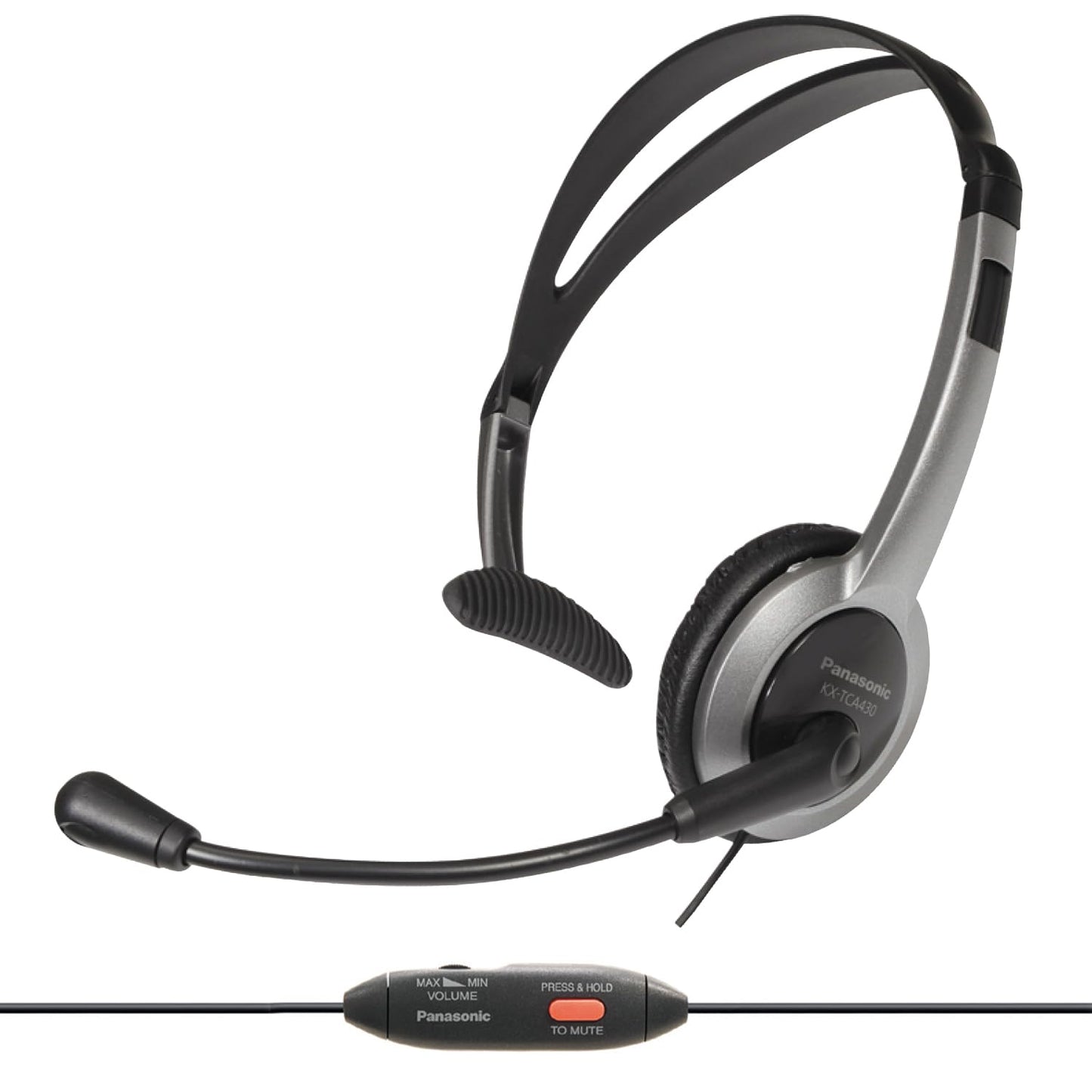 Panasonic Comfort Fit Headset for TCA Series Cordless Landline Phones, Foldable Headset with Flexible Noise-Cancelling Microphone and Volume Control