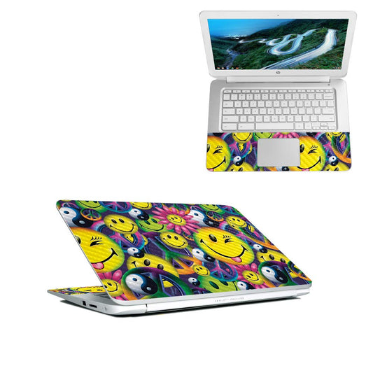 MightySkins Carbon Fiber Skin for HP Chromebook 14" (2018) - Bright Smoke | Protective, Durable Textured Carbon Fiber Finish | Easy to Apply, Remove…