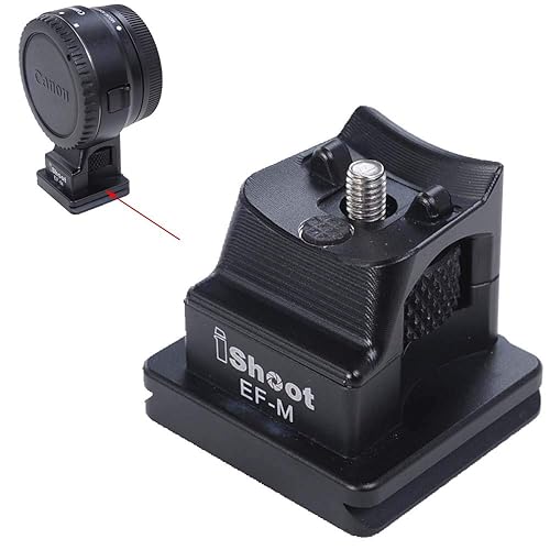 iShoot Tripod Mount Ring Base Lens Collar Foot Replacement Stand for Canon EF-EOS M Camera EOS-M EF-S Lens Mount Adapter Ring, Bottom is Quick Release