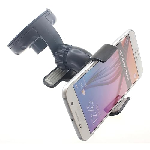 Car Mount Windshield Holder for Galaxy A02s - Glass Cradle Swivel Clip Suction Stand Compatible with Samsung Galaxy A02s