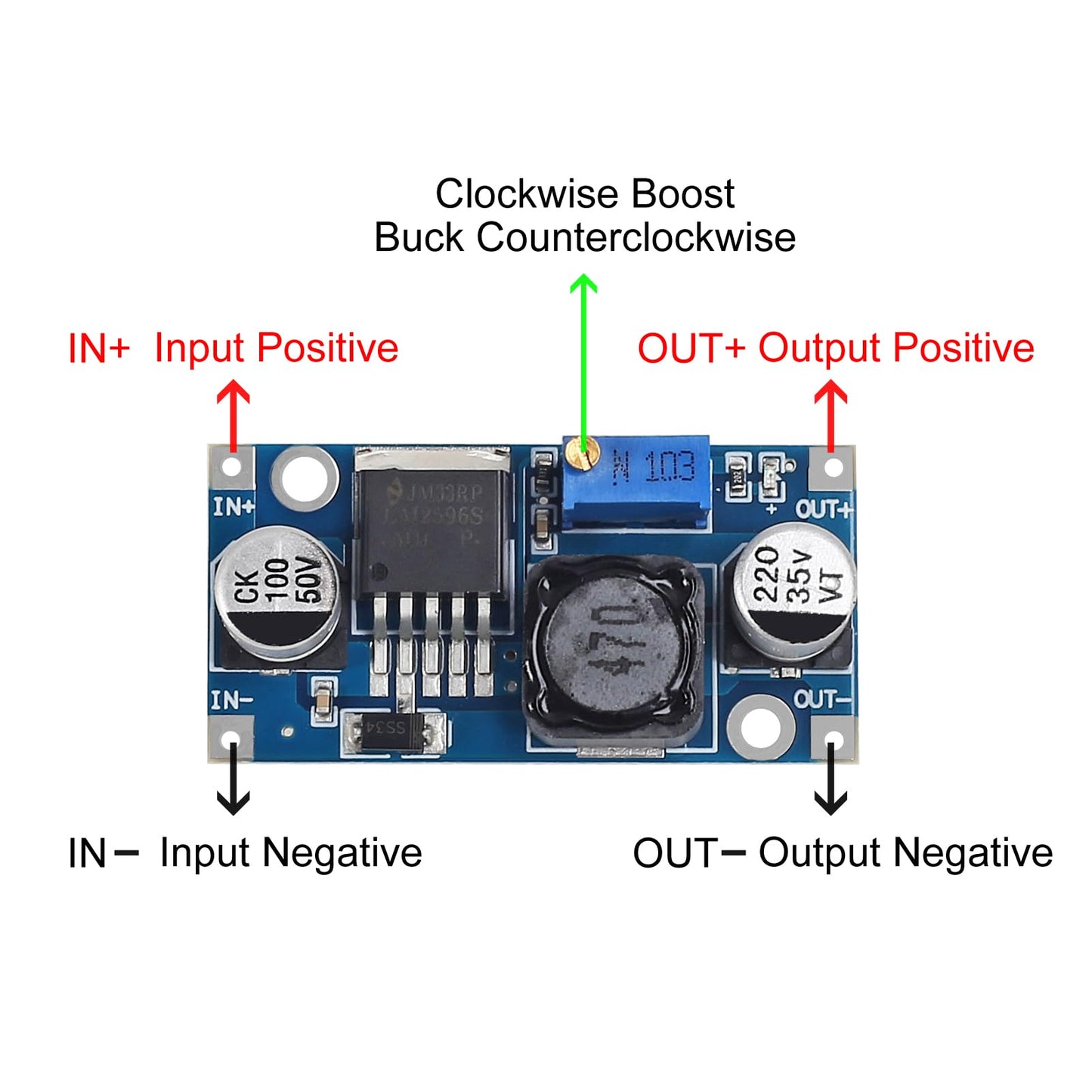 AITRIP 10 Pack LM2596 DC to DC Buck Converter 3.0-40V to 1.5-35V Power Supply Step Down Module
