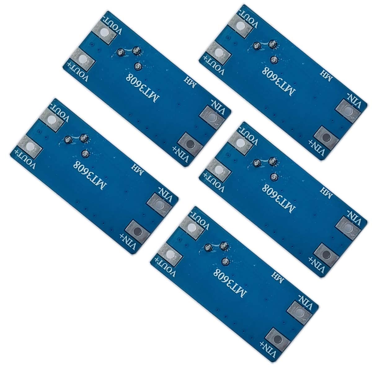Kiro&Seeu 5pcs MT3608 DC-DC Boost Power Converter 2A Adjustable Step Up Voltage Regulator Board Input Voltage 2-24V to 5V-28V Output Voltage Power…