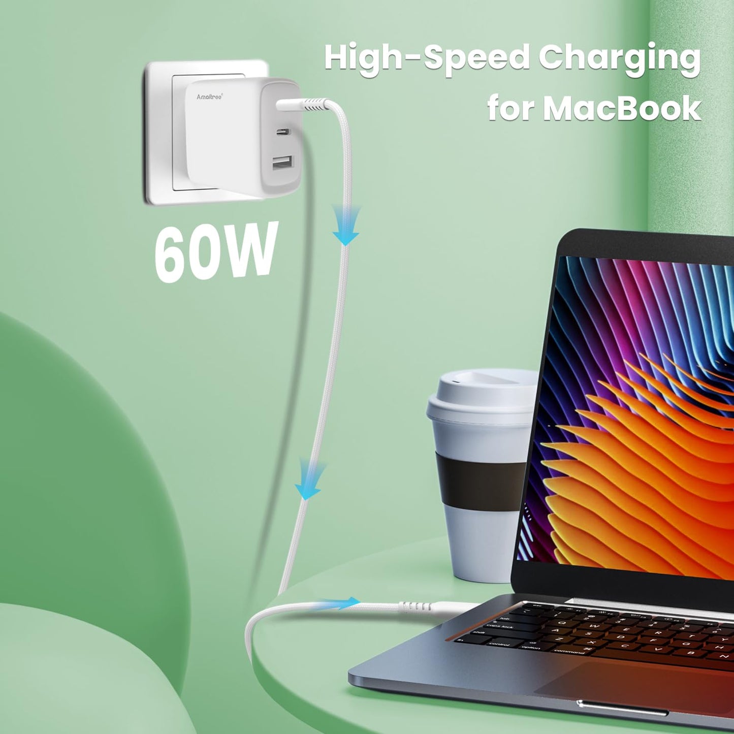 USB C to USB C Cable, Amaitree 3Pack 3Ft Fast Charging iPhone USB C Woven Cord, 60W USB C to USB C Car Play Charging Data Cable for iPhone