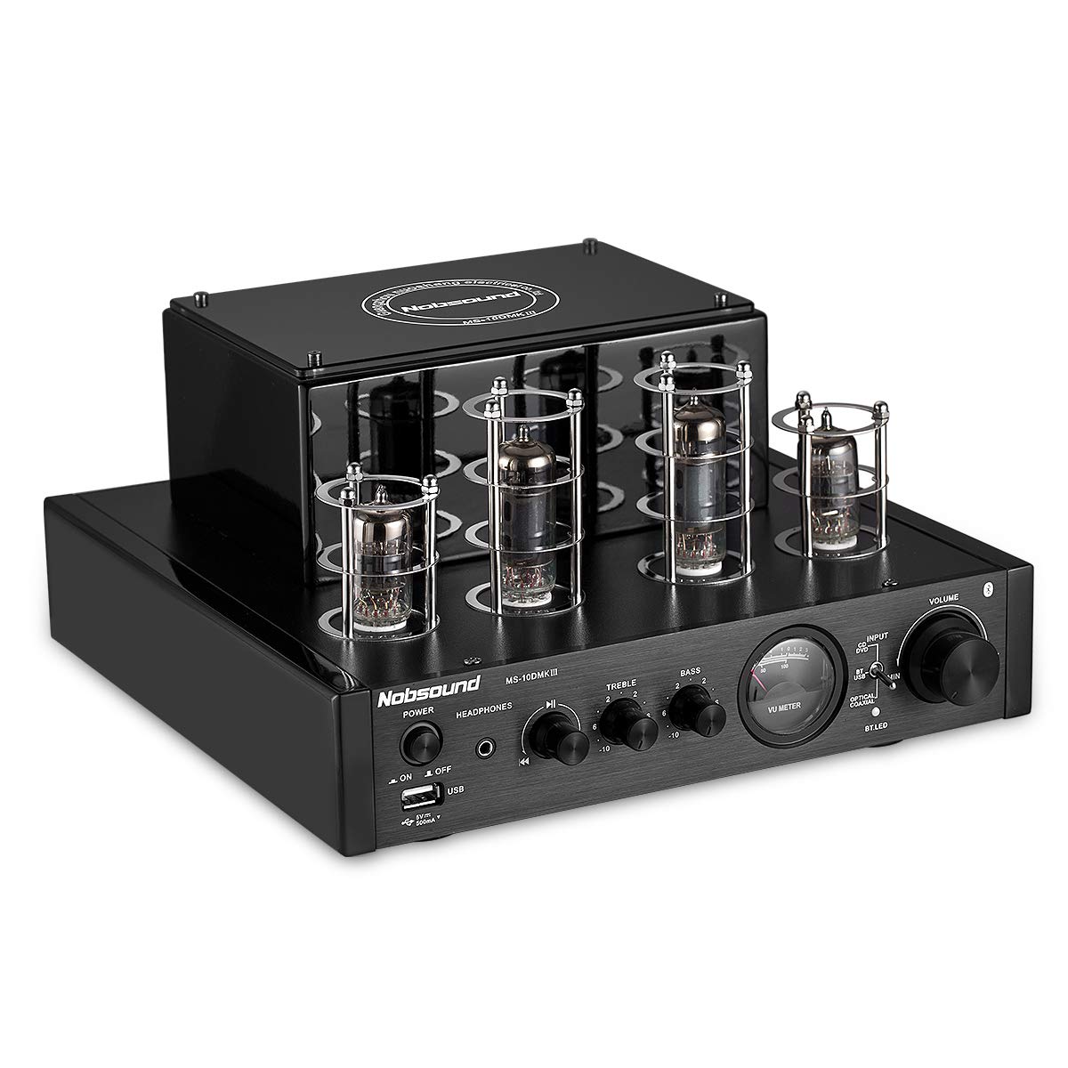 Nobsound MS-10D MKIII HiFi Bluetooth Hybrid Tube Power Amplifier Stereo Subwoofer Amp USB/Opt/Coax