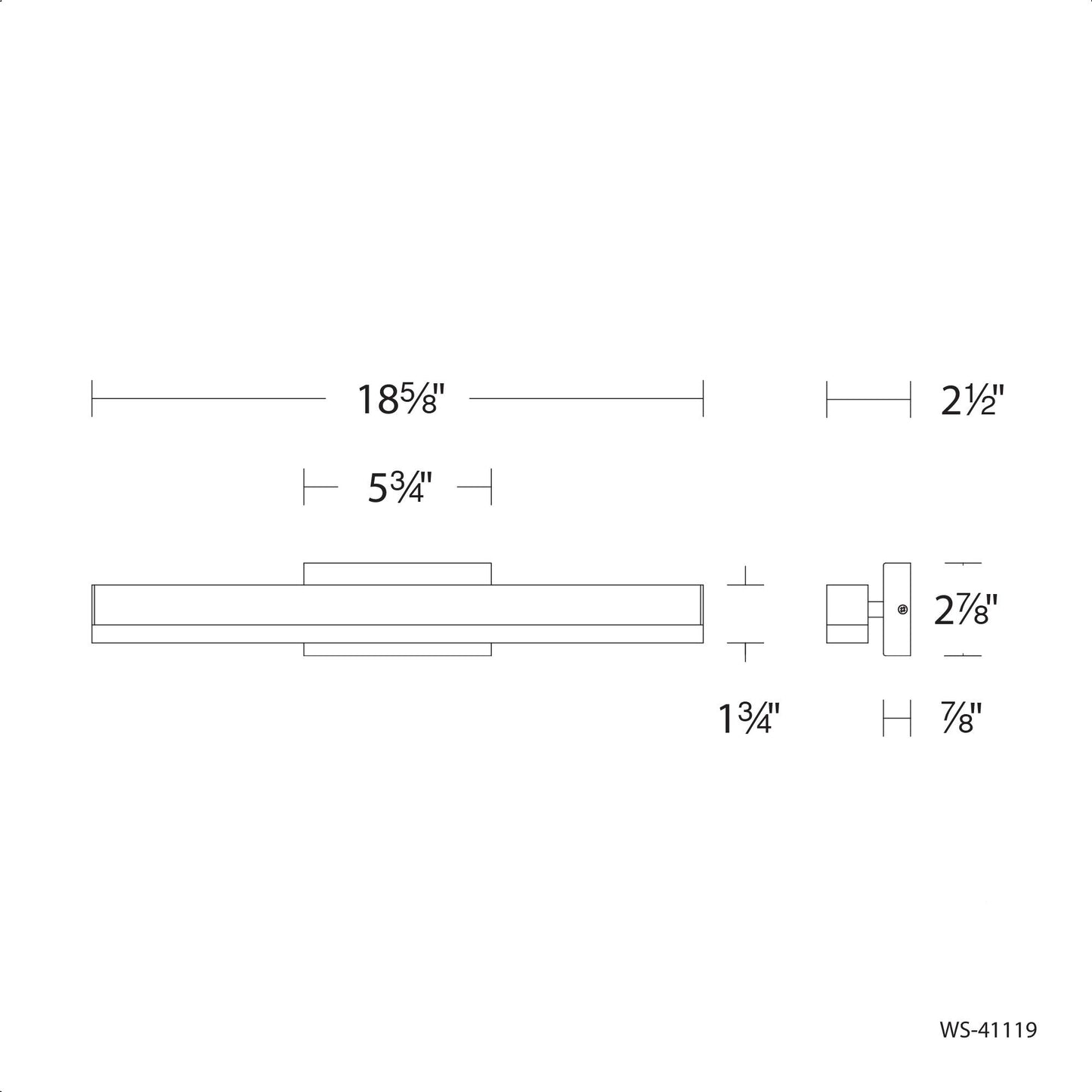 WAC Lighting dweLED, Styx 19in LED Bathroom Vanity or Wall Light 3-CCT 2700K-3000K-3500K Set to 3000K in Brushed Aluminum