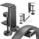 NCHONHONG Headphone Holder Under Desk Hook with Cable Organizer, Foldable Aluminum Headset Mount, Space-Saving Hanger for Most Headphones