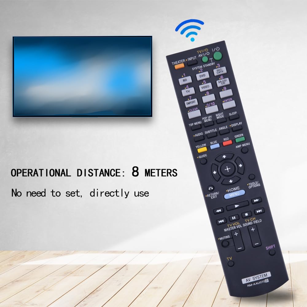 RM-AAU072 RMAAU072 Replacement Remote Control Compatible for Sony AV Receiver Home Audio Theater System RM-AAU071 HT-CT150 HT-CT150HP HT-SS370