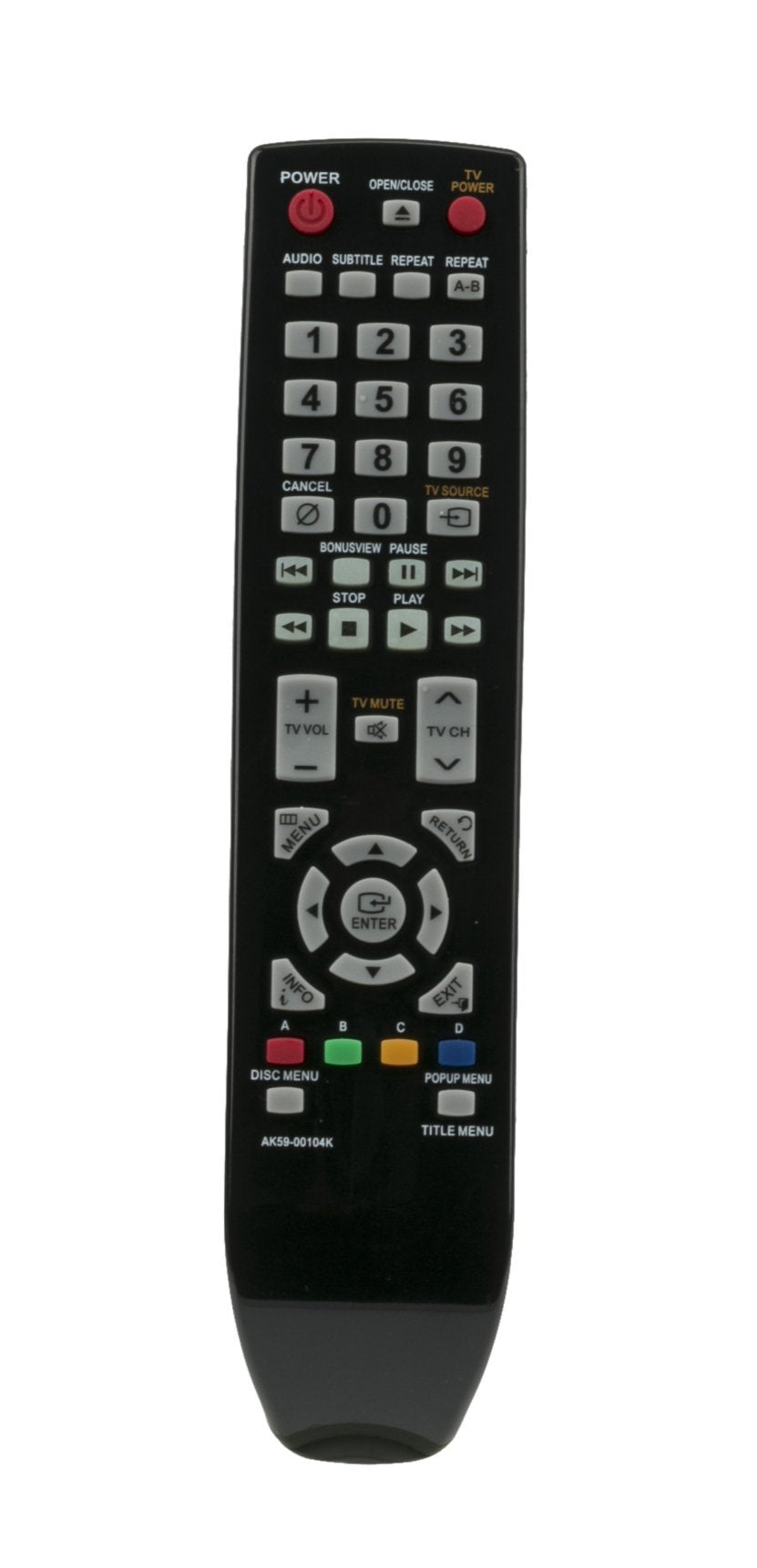 Replace AK59-00104K Remote Control for Samsung Blu-ray DVD Player BDP3600 BDP-1590 BD-P1600 BDP1602