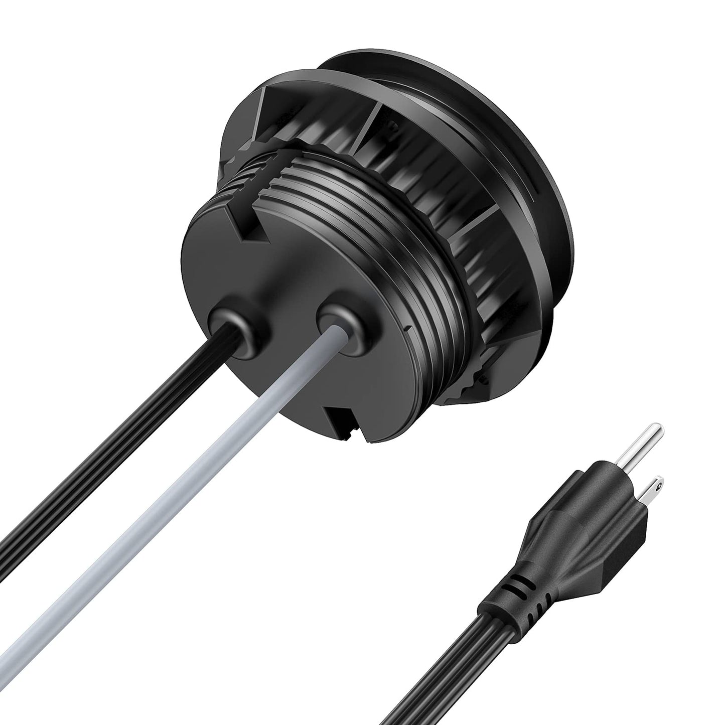 Desktop Power Grommet 3 inch, Desk Power Outlet Socket Recessed Power Strip with 2 AC Outlet & 2 USB Ports for Computer, Table, Kitchen, Office