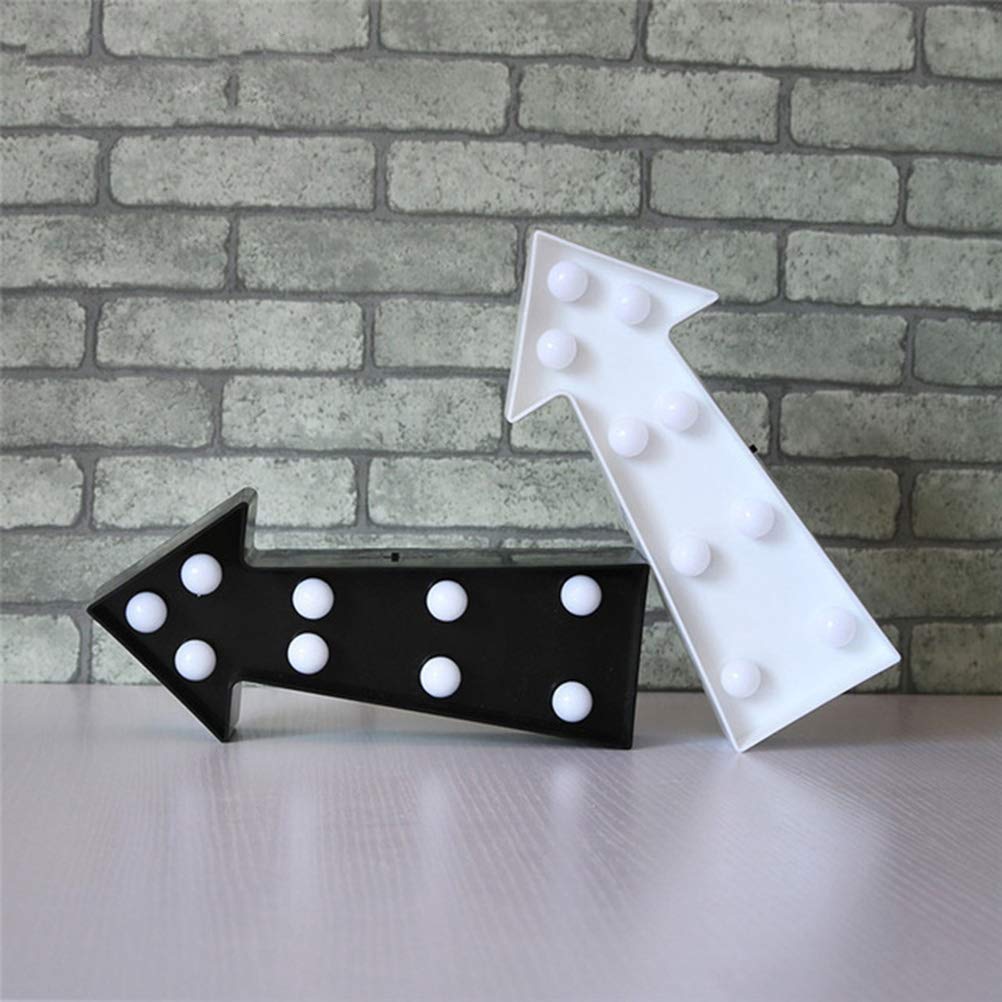 3D Arrow Sign Light LED Plastic Arrow Shaped Sign-Lighted Marquee Arrow Sign Wall Decor for Christmas Birthday Kids Room Wedding Party Decor(White)