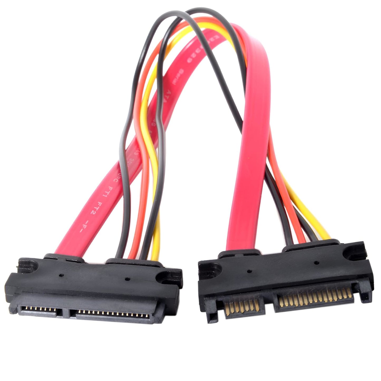 JacobsParts 12" Male to Female 15+7 Pin Serial SATA HDD SSD Data Power Combo Extension Cable